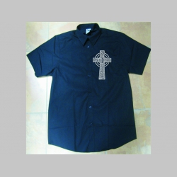 Gotický kríž čierna košela s krátkym rukávom 100%bavlna